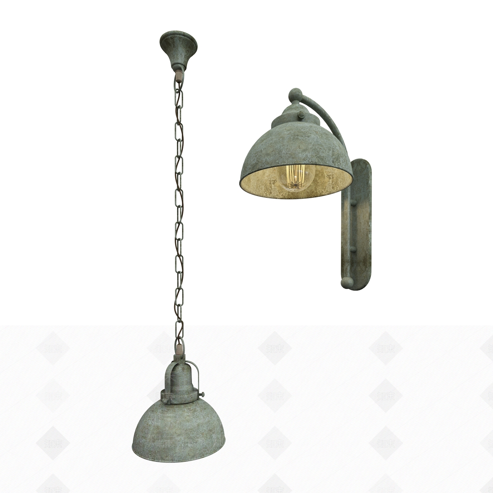 工业灯具组合3D模型下载【ID:1176589512】