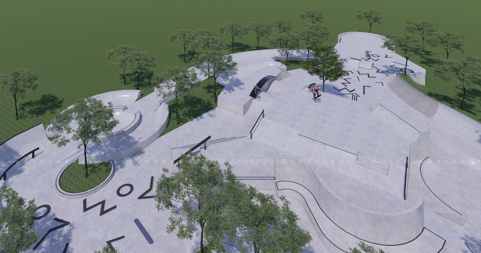 现代景观公园SU模型下载【ID:1176592761】
