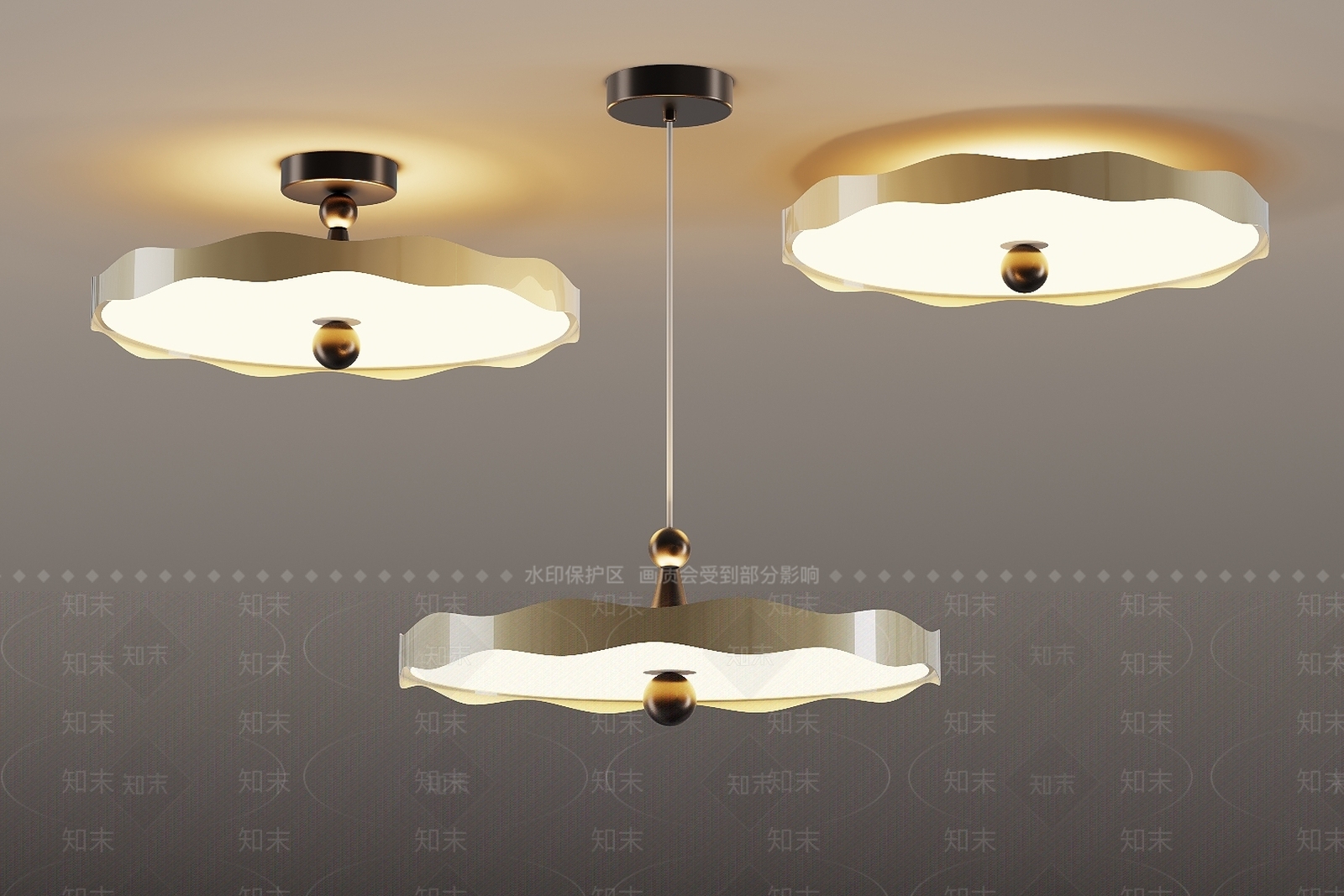 侘寂中古灯具组合3D模型下载【ID:1176600853】