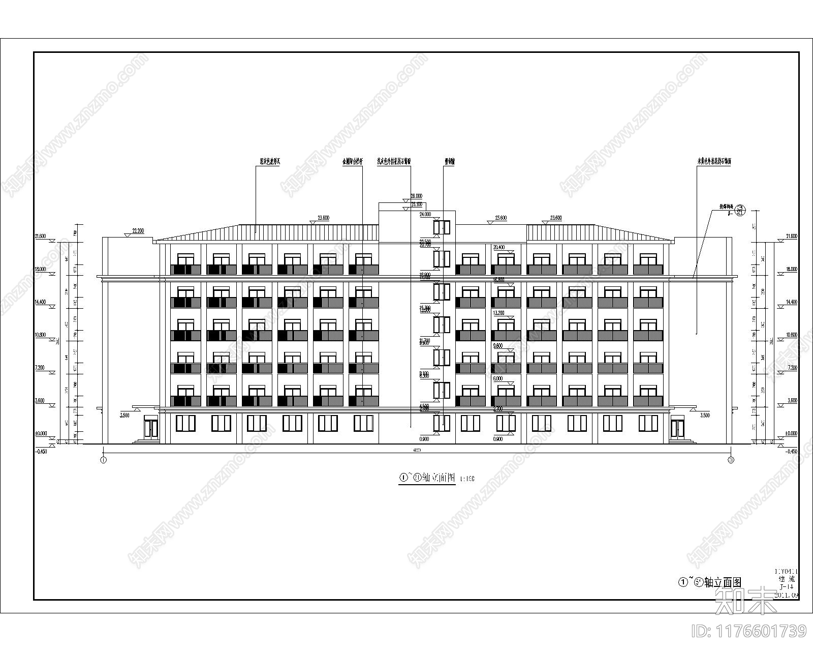 现代住宅楼建筑cad施工图下载【ID:1176601739】