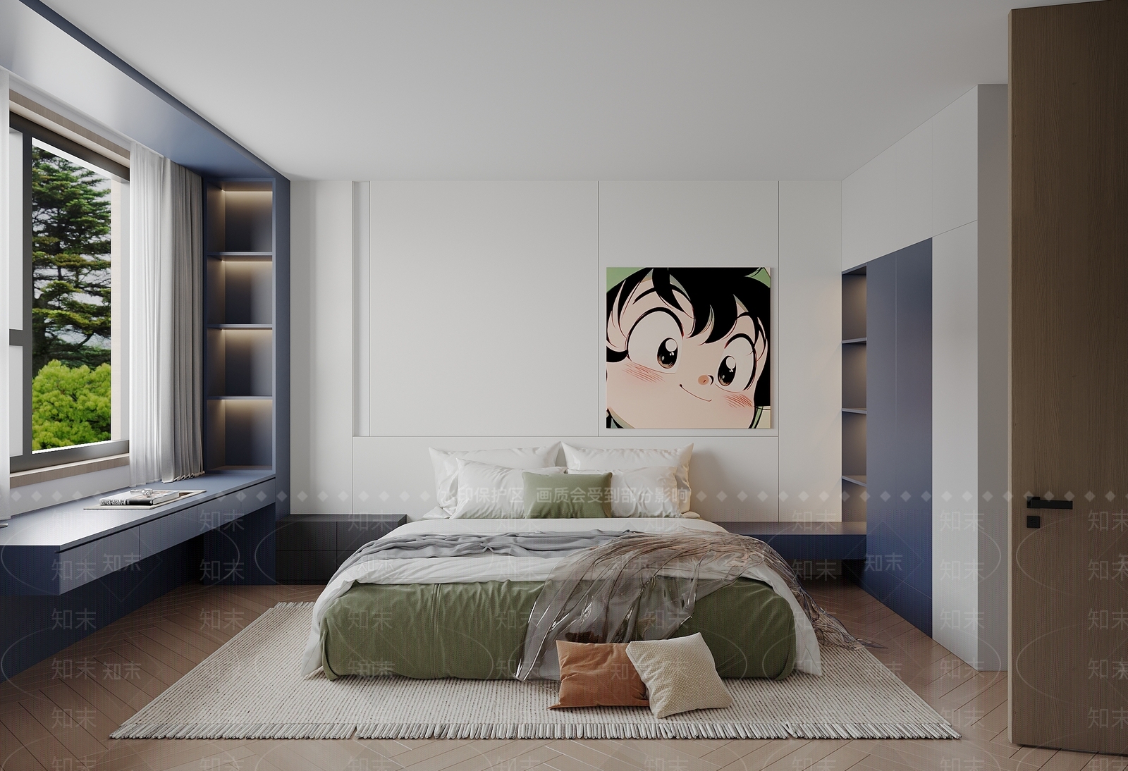 现代极简通用儿童房SU模型下载【ID:1176606233】