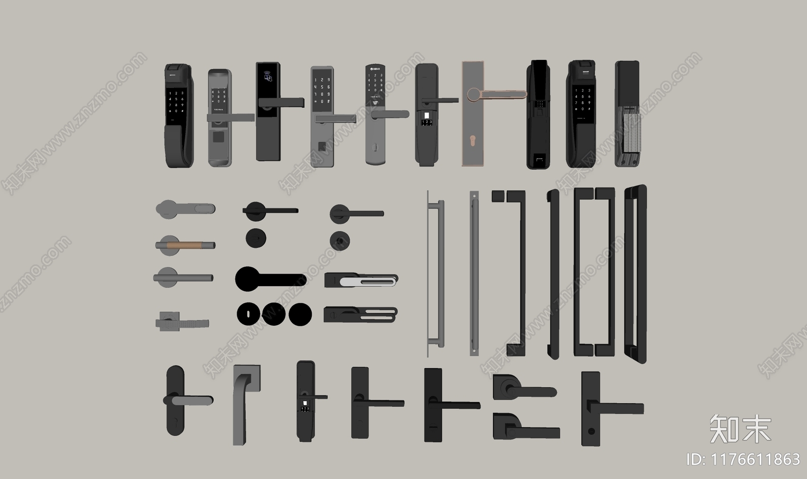 现代门把手SU模型下载【ID:1176611863】