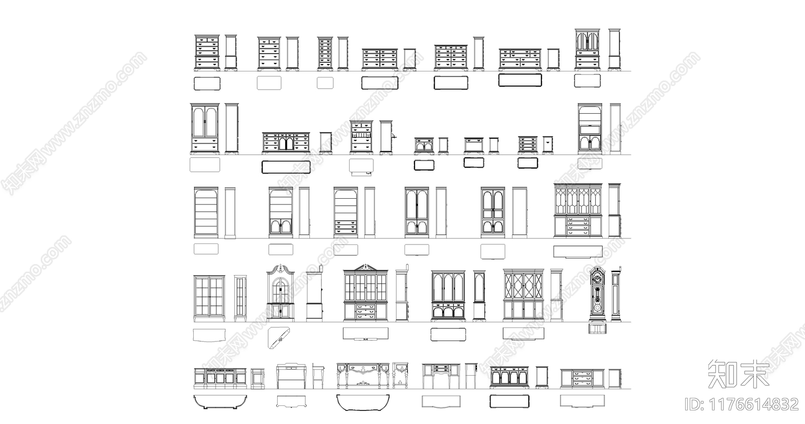 现代柜子施工图下载【ID:1176614832】