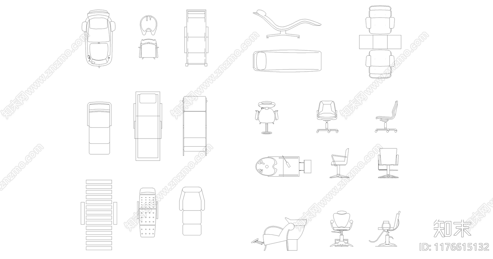 现代综合家具图库cad施工图下载【ID:1176615132】