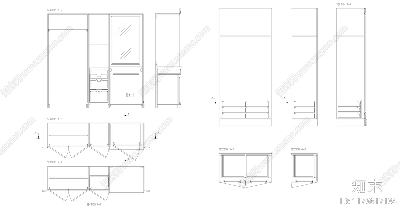 现代柜子施工图下载【ID:1176617134】