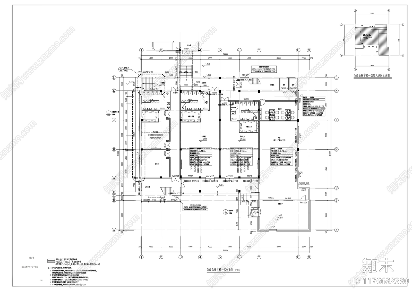 现代幼儿园建筑cad施工图下载【ID:1176632380】