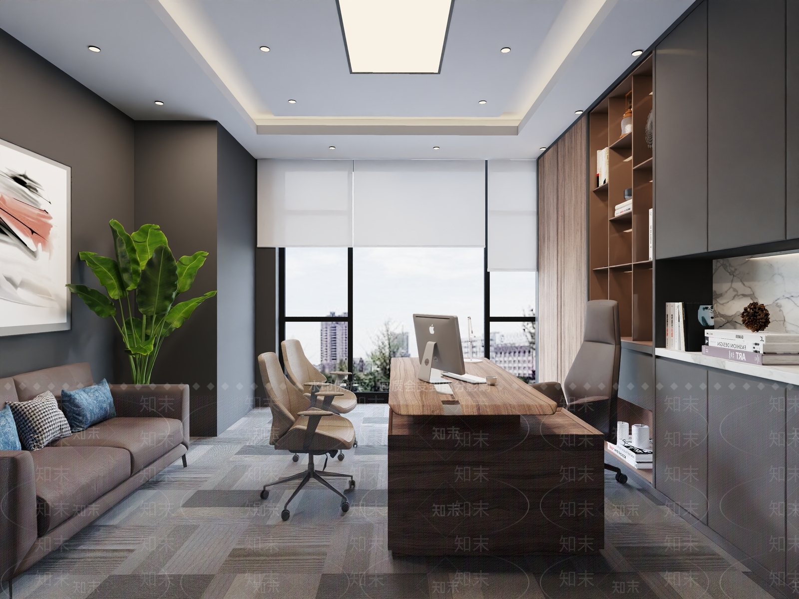 现代办公大堂SU模型下载【ID:1176640901】