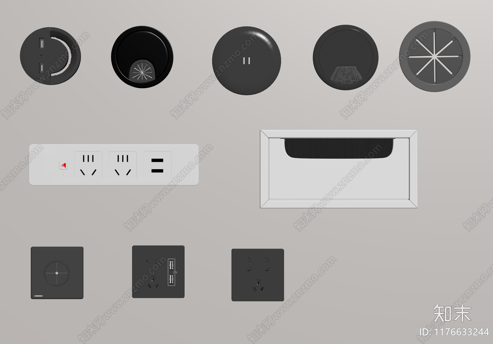 现代插座SU模型下载【ID:1176633244】