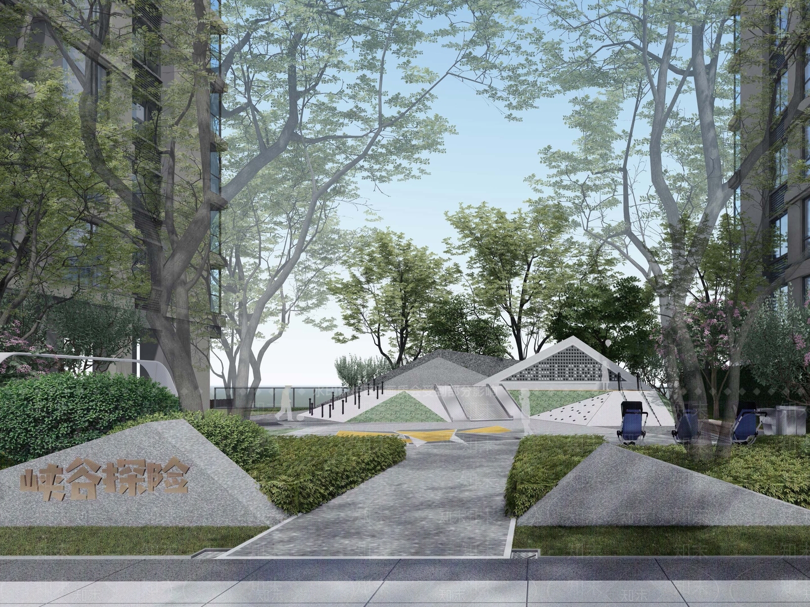 现代简约儿童游乐区SU模型下载【ID:1176635822】