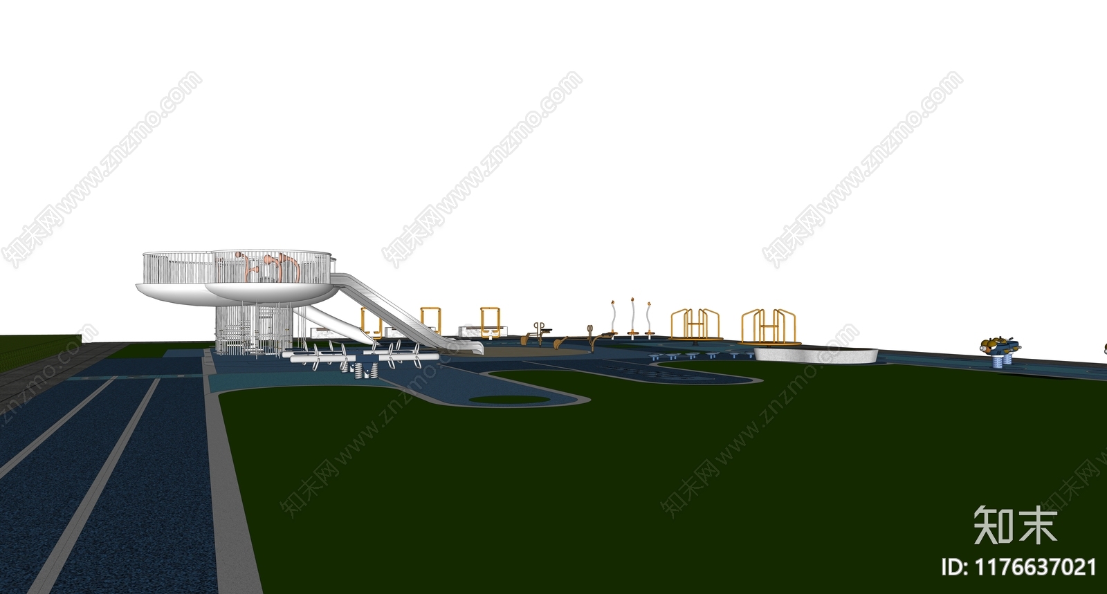 现代简约儿童游乐区SU模型下载【ID:1176637021】