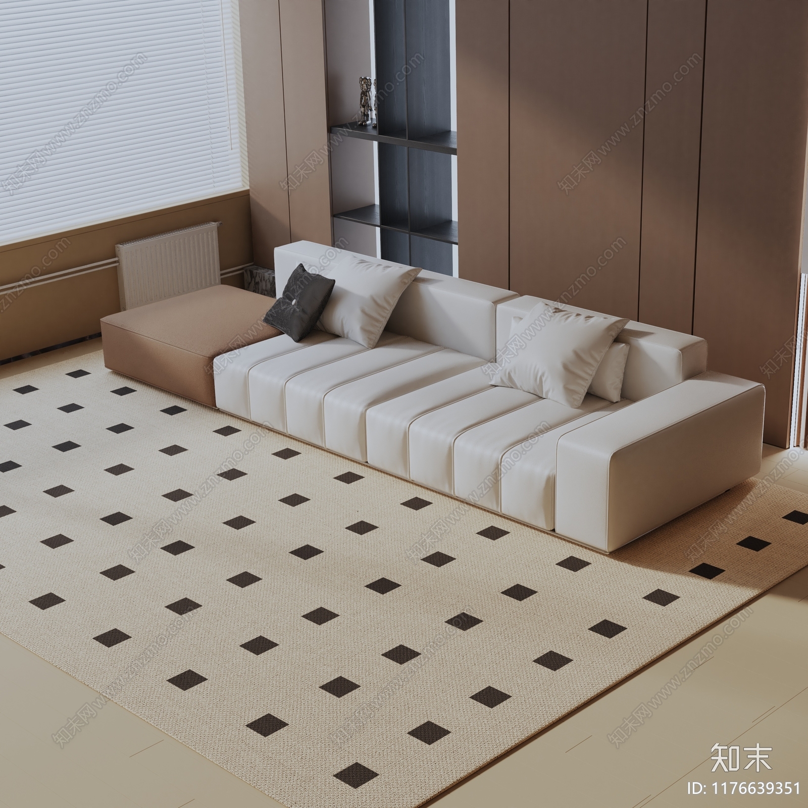 现代三人沙发3D模型下载【ID:1176639351】