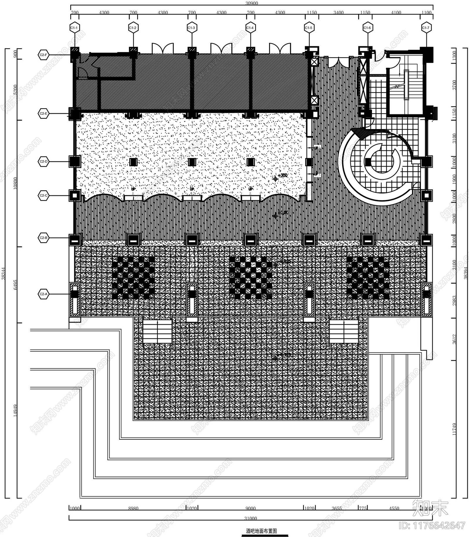 现代酒吧cad施工图下载【ID:1176642647】