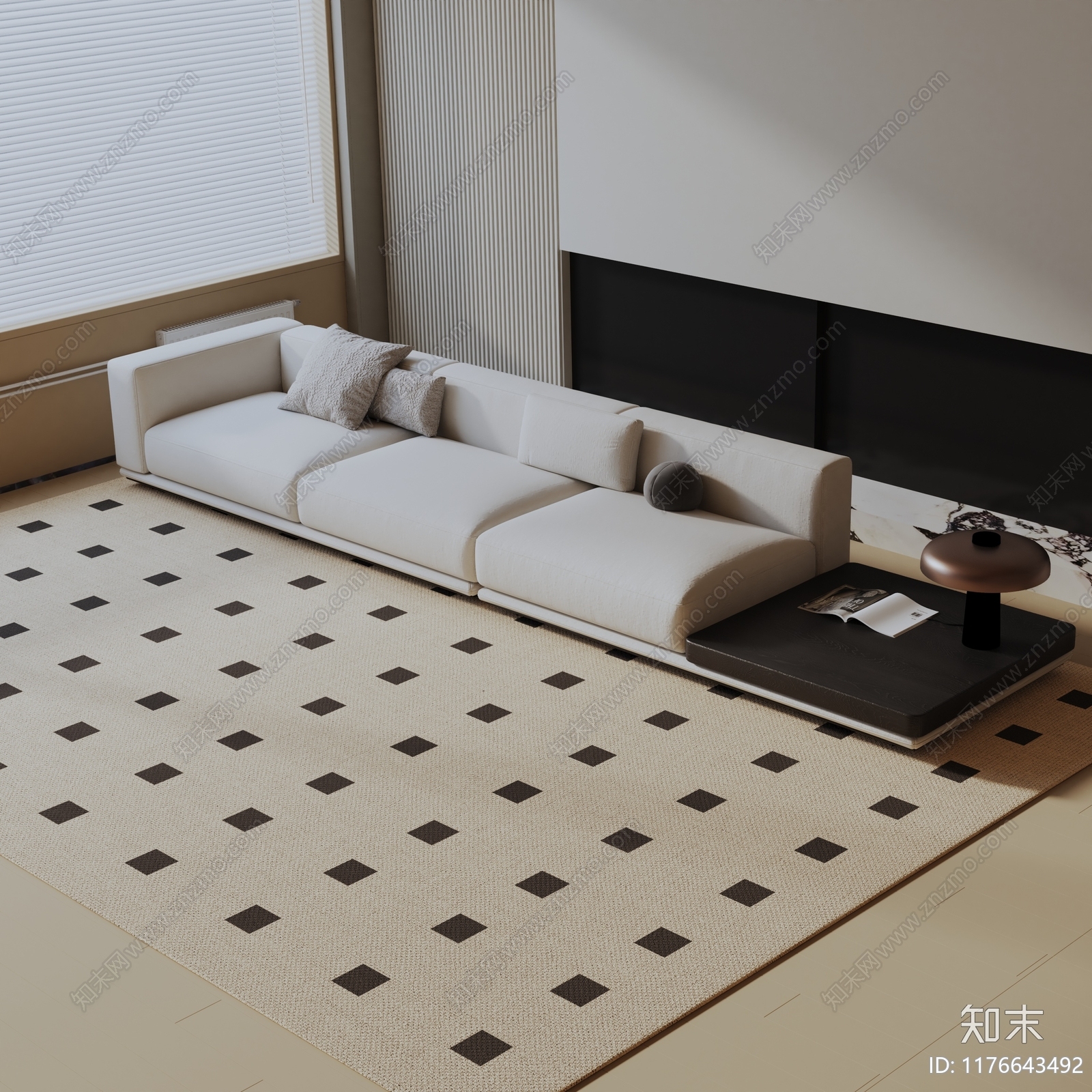 现代三人沙发3D模型下载【ID:1176643492】