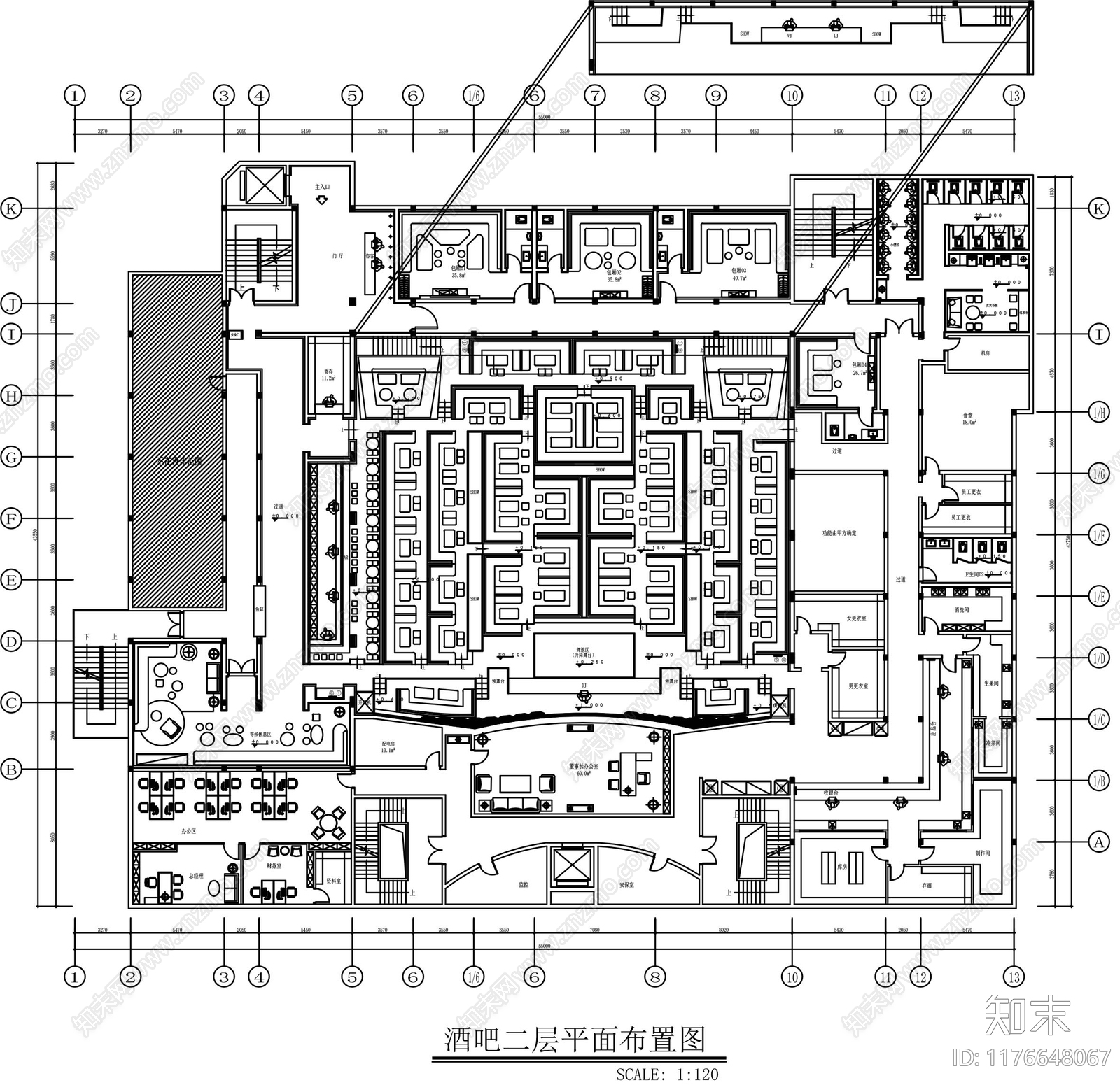 轻奢酒吧施工图下载【ID:1176648067】