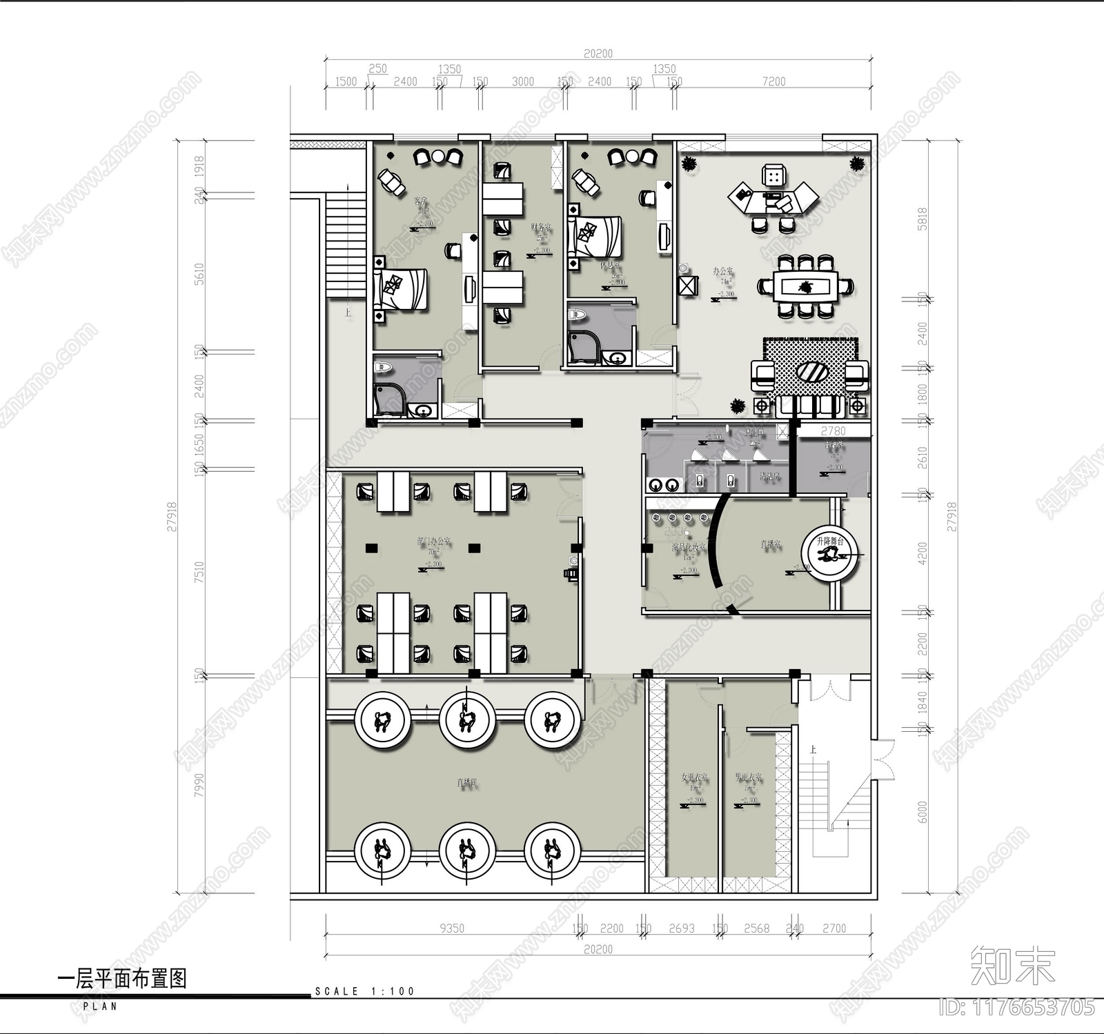 现代直播间施工图下载【ID:1176653705】