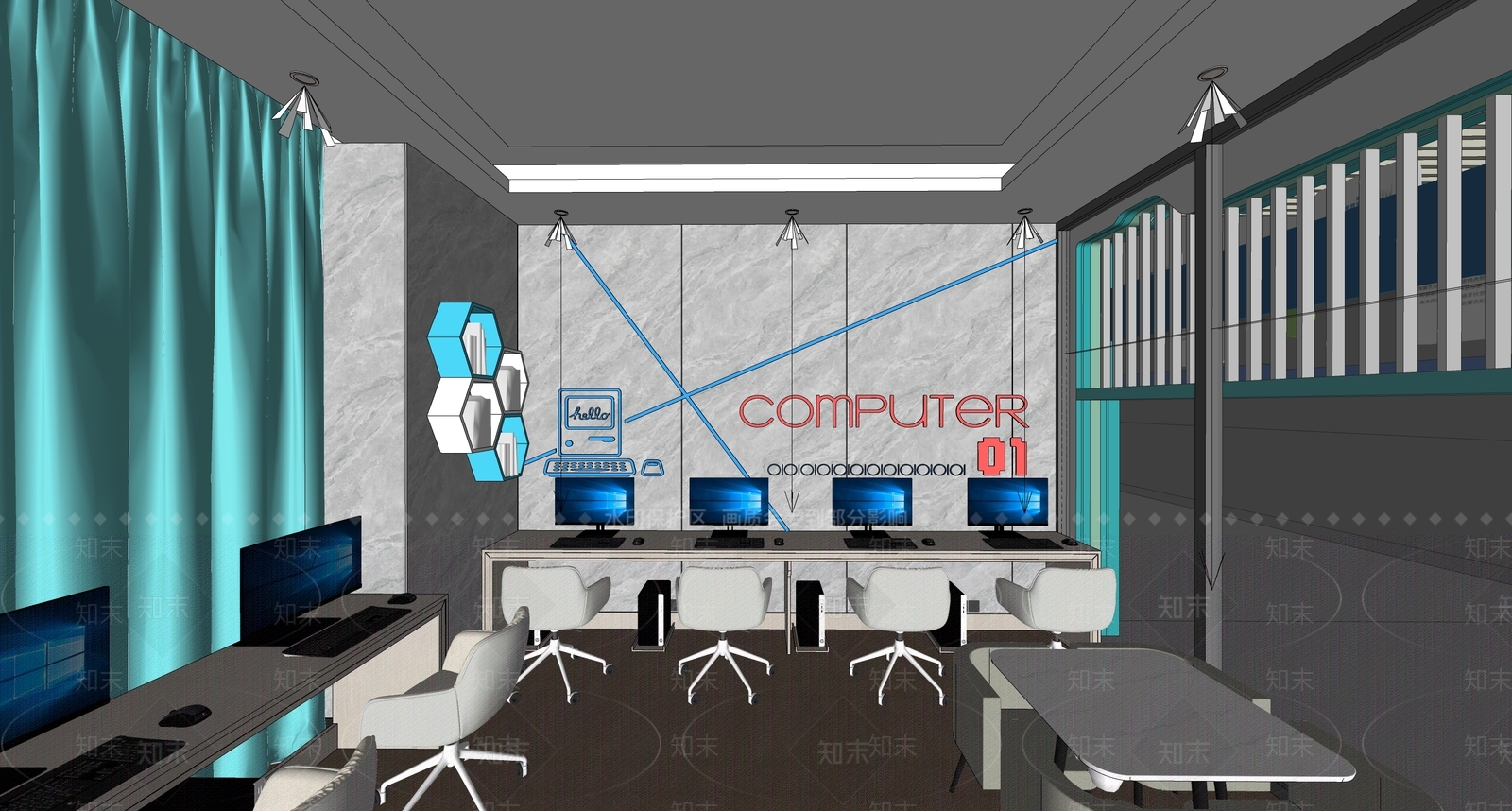 现代其他学校空间SU模型下载【ID:1176654014】