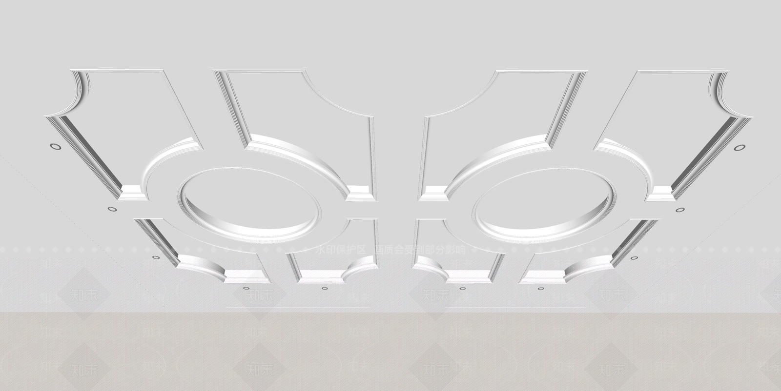欧式吊顶SU模型下载【ID:1176657800】