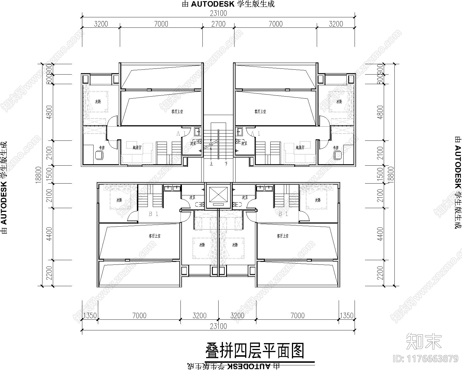 现代住宅楼建筑cad施工图下载【ID:1176663879】