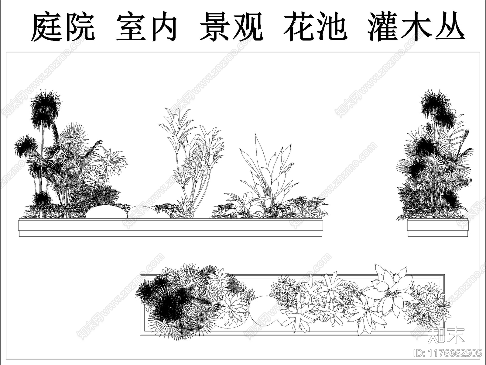 现代新中式综合植物图库施工图下载【ID:1176662505】