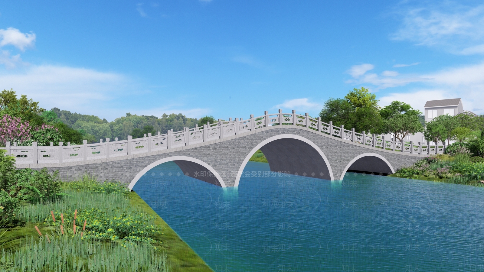 中式道路SU模型下载【ID:1176914800】