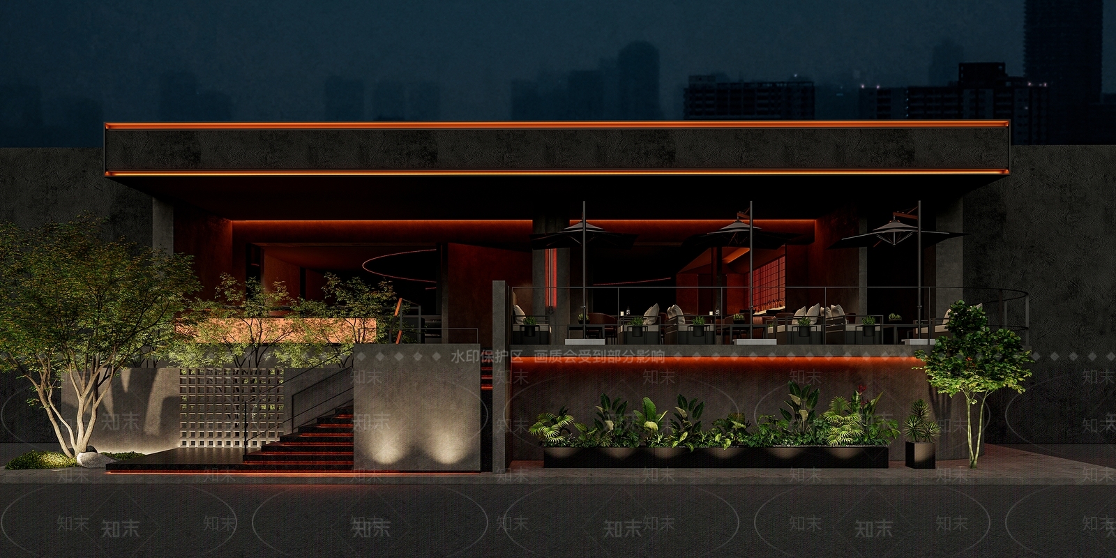 现代侘寂酒吧SU模型下载【ID:1176738645】