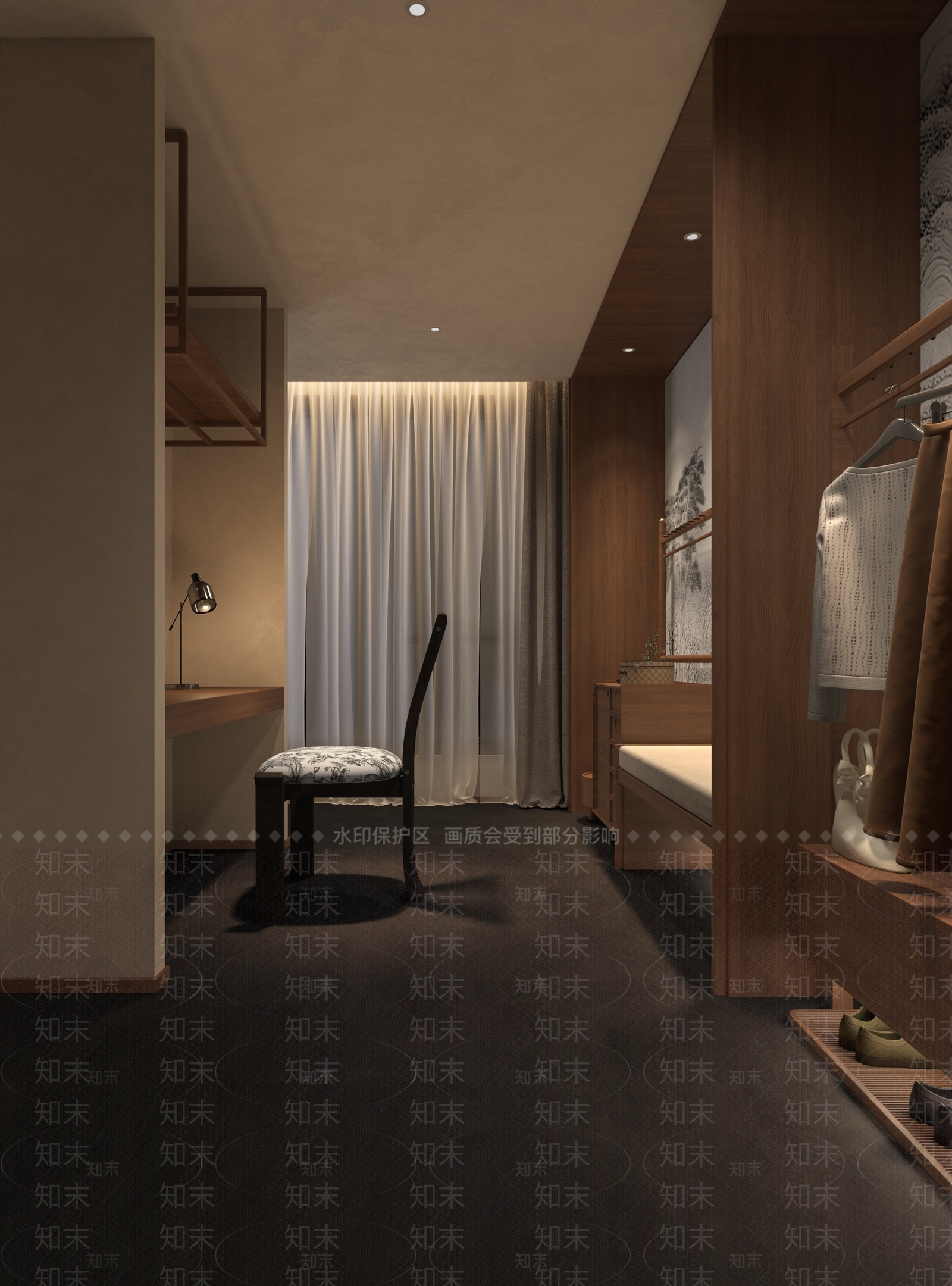 侘寂中式民宿3D模型下载【ID:1176669581】