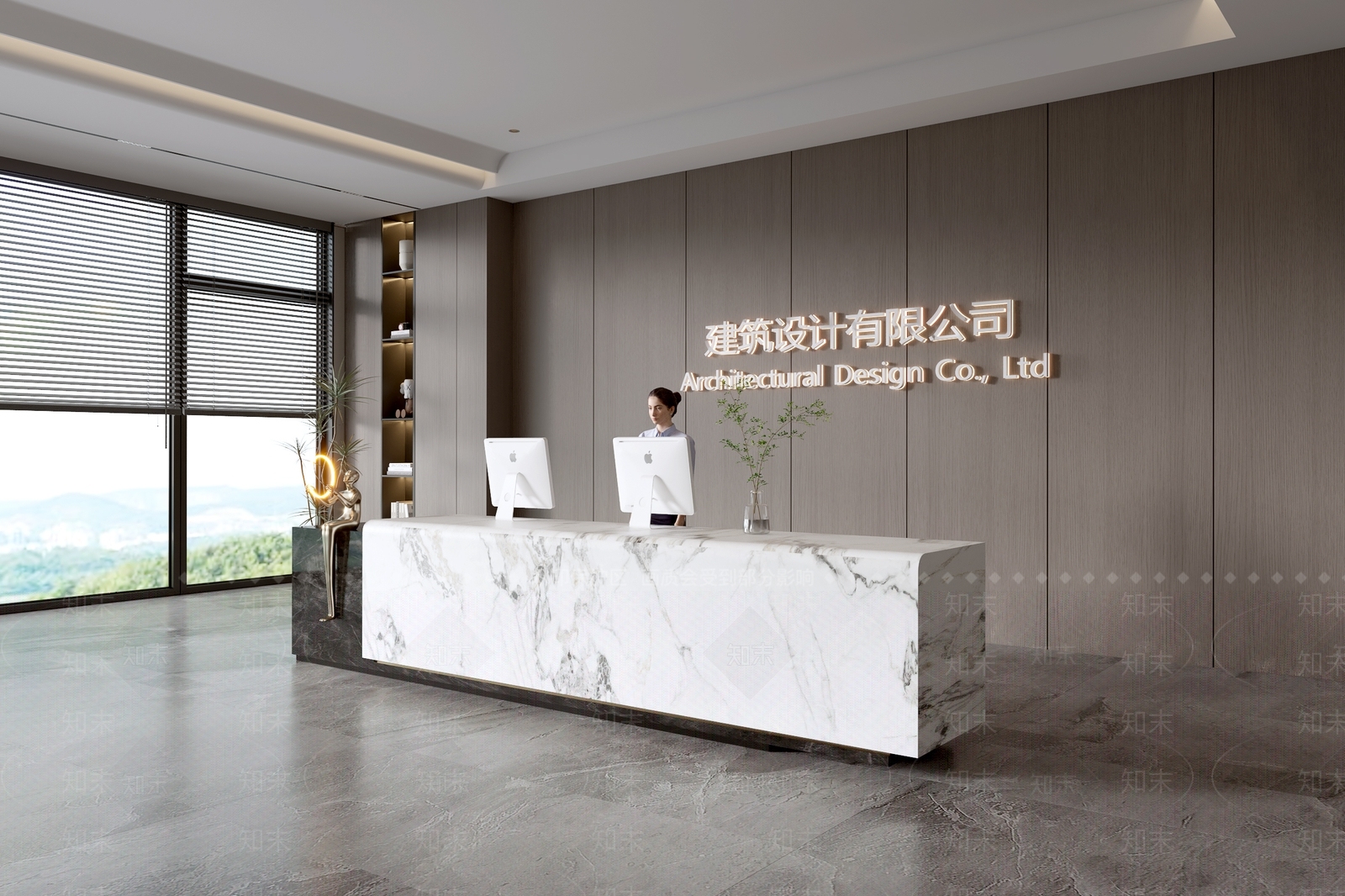 现代轻奢前台3D模型下载【ID:1176673738】