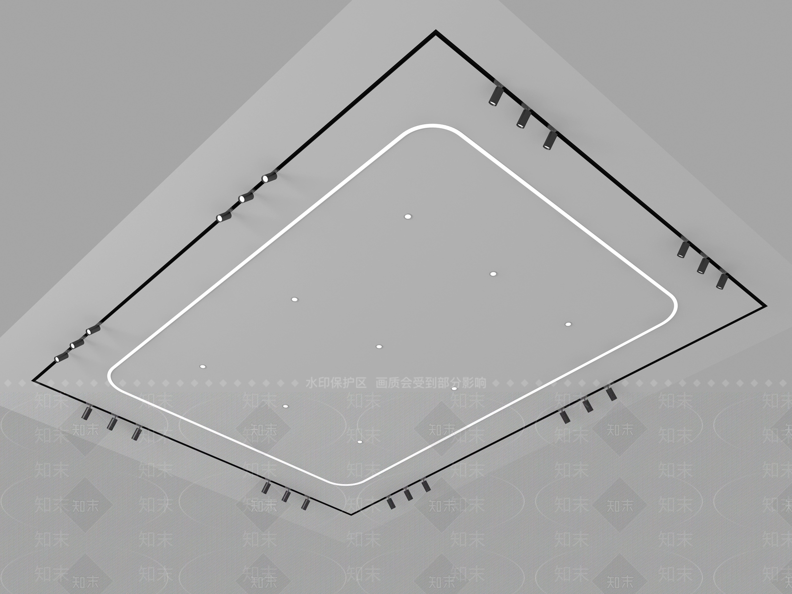 现代筒灯射灯组合3D模型下载【ID:1176679494】
