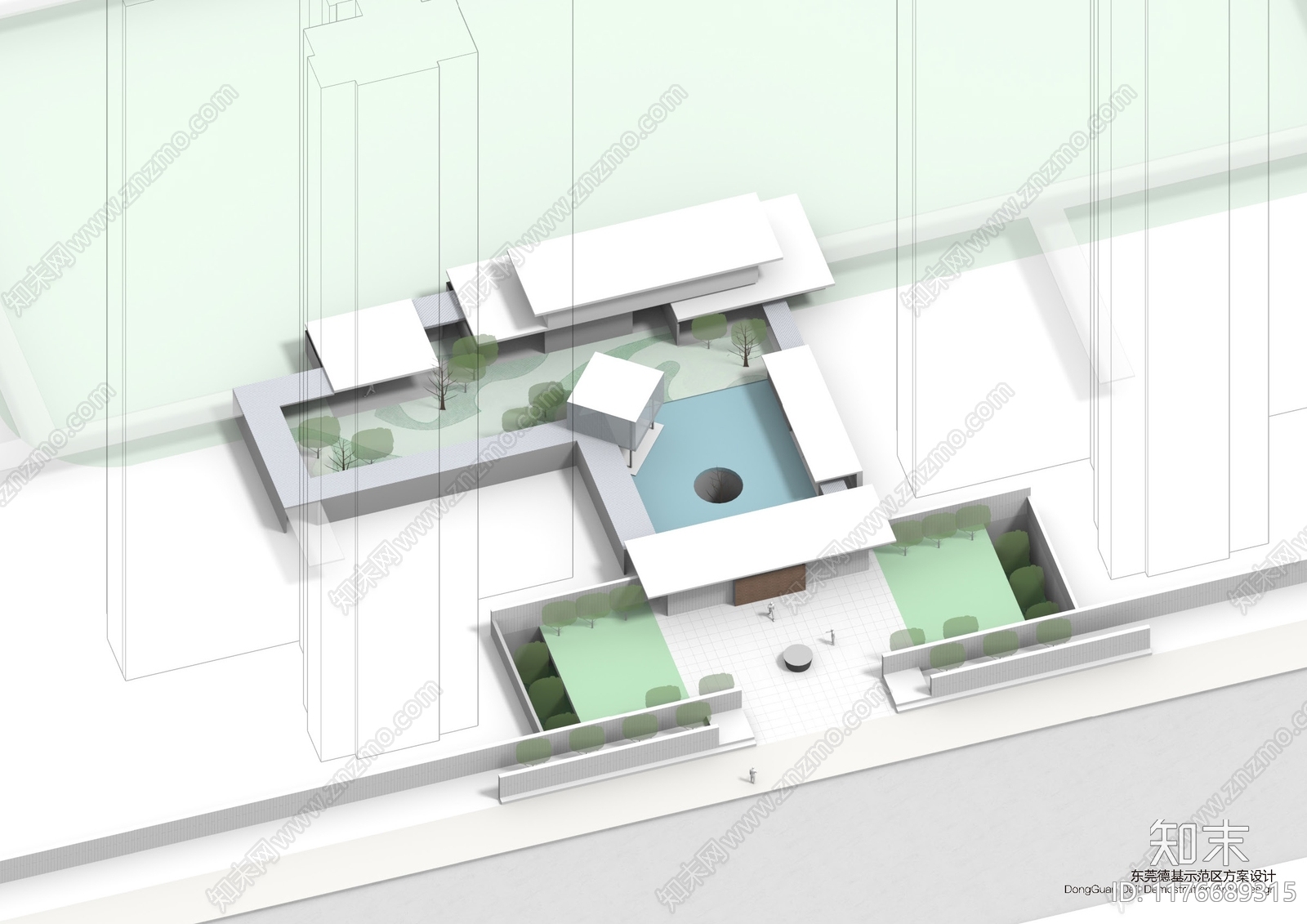 现代新中式售楼处建筑下载【ID:1176689315】