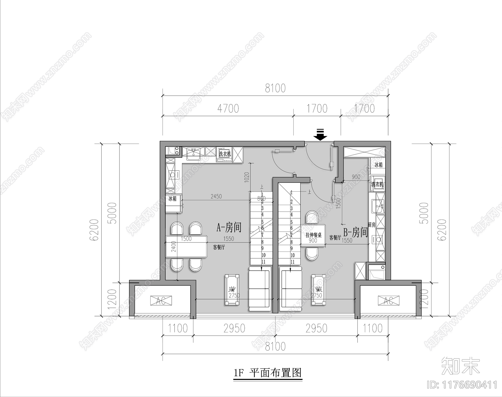 其他家装空间cad施工图下载【ID:1176690411】