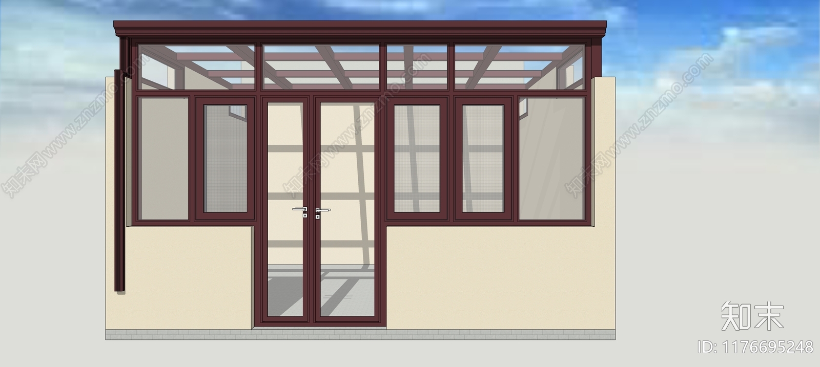 现代别墅阳台SU模型下载【ID:1176695248】