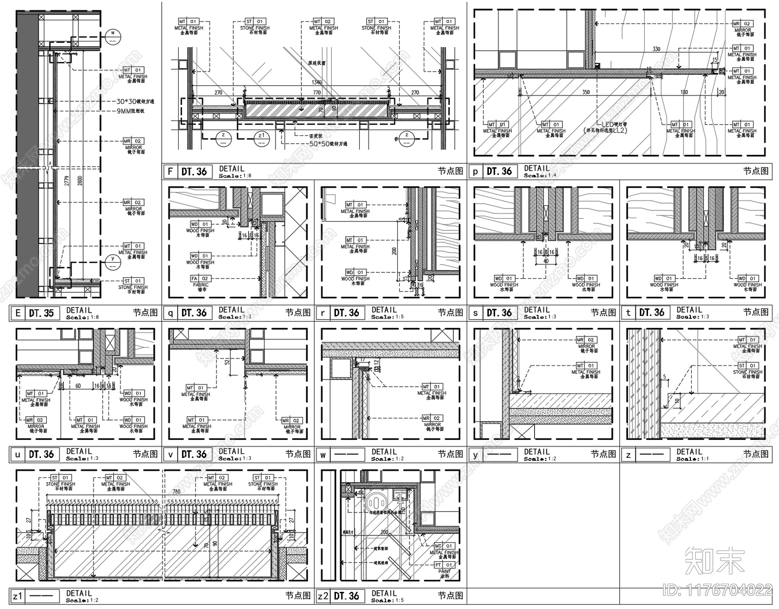 现代新中式家具节点详图cad施工图下载【ID:1176704022】