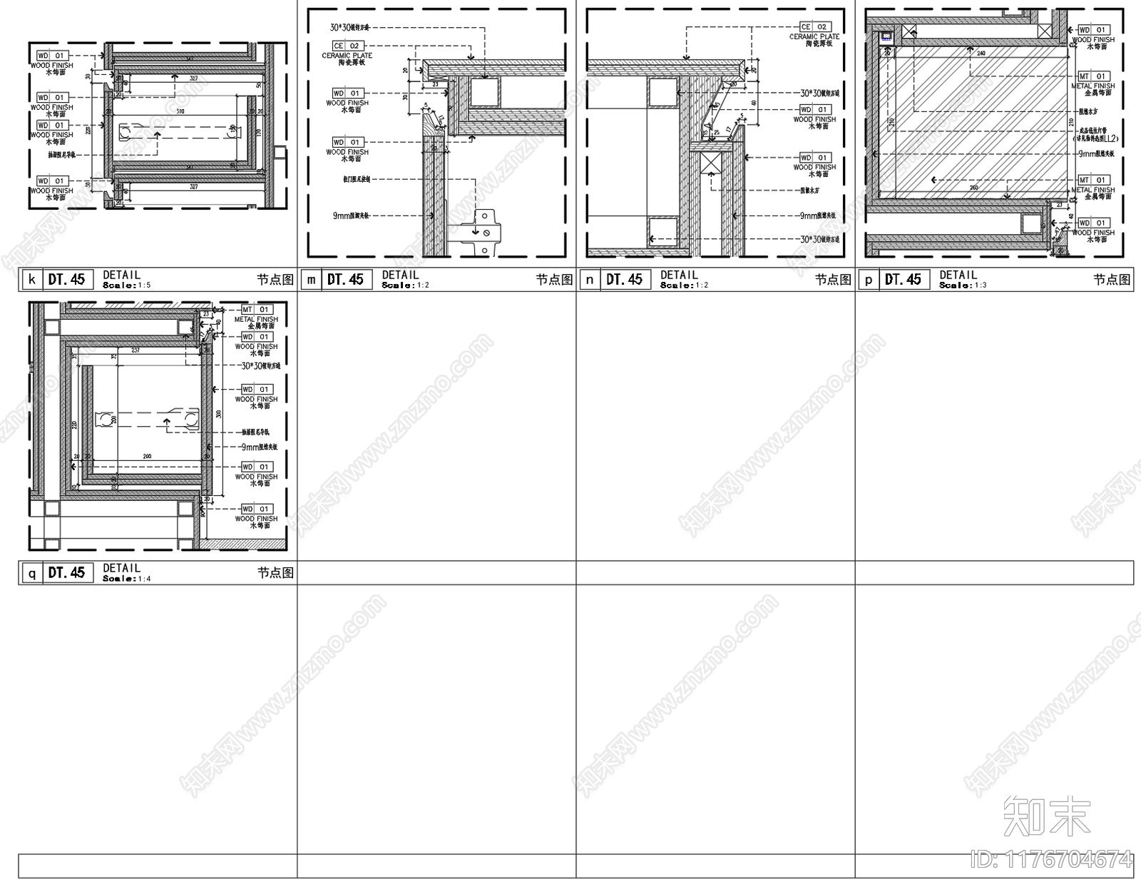 现代新中式家具节点详图cad施工图下载【ID:1176704674】