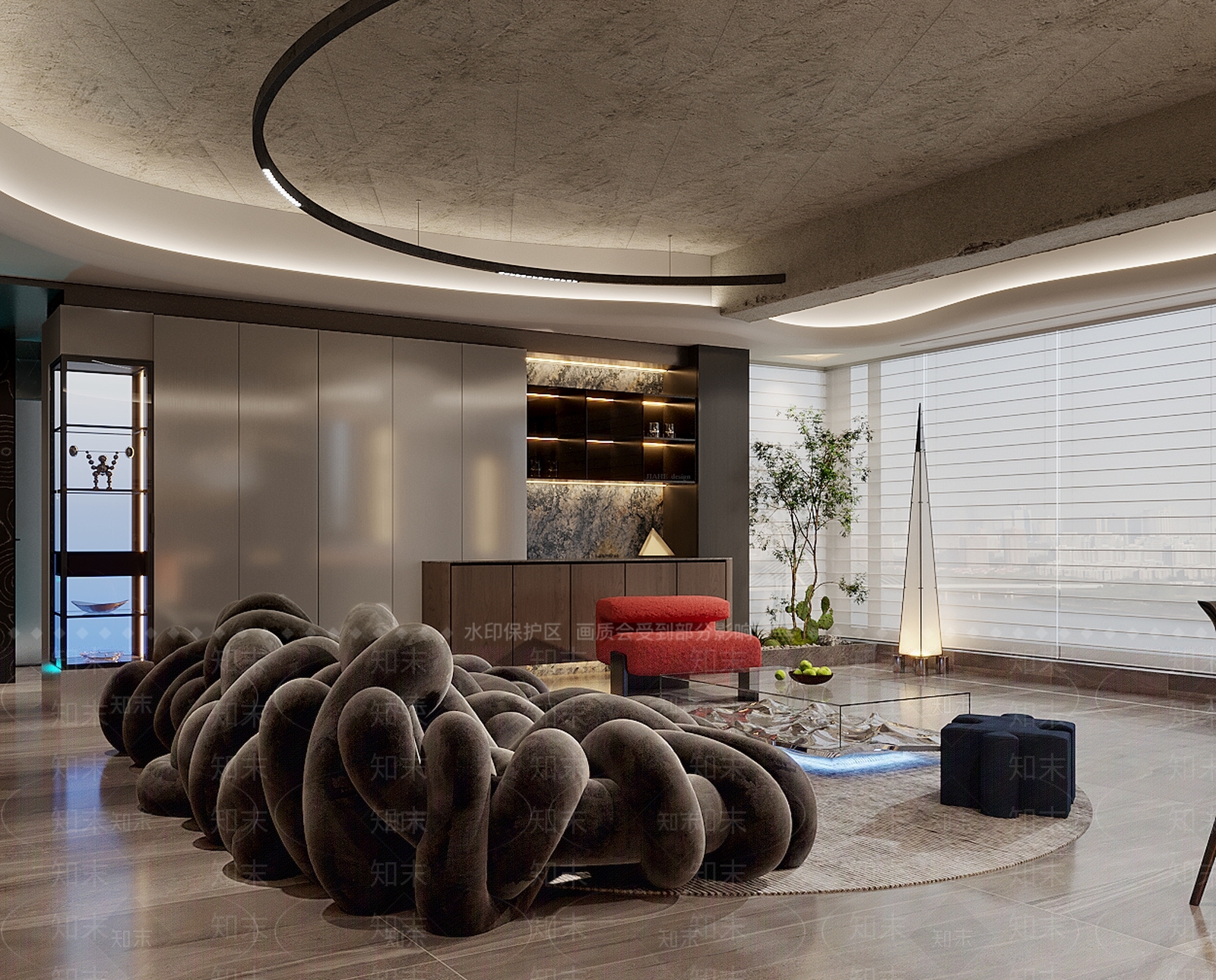 工业意式家居客厅3D模型下载【ID:1176707518】