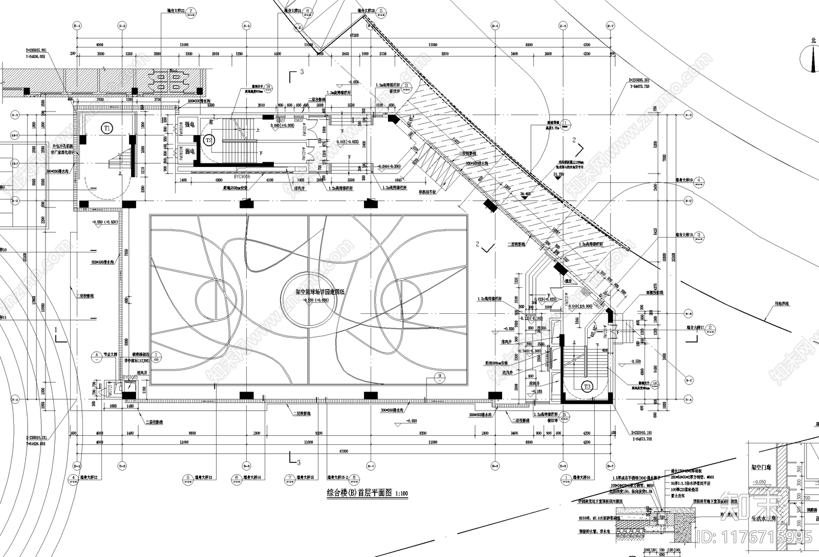 现代学校建筑cad施工图下载【ID:1176715995】