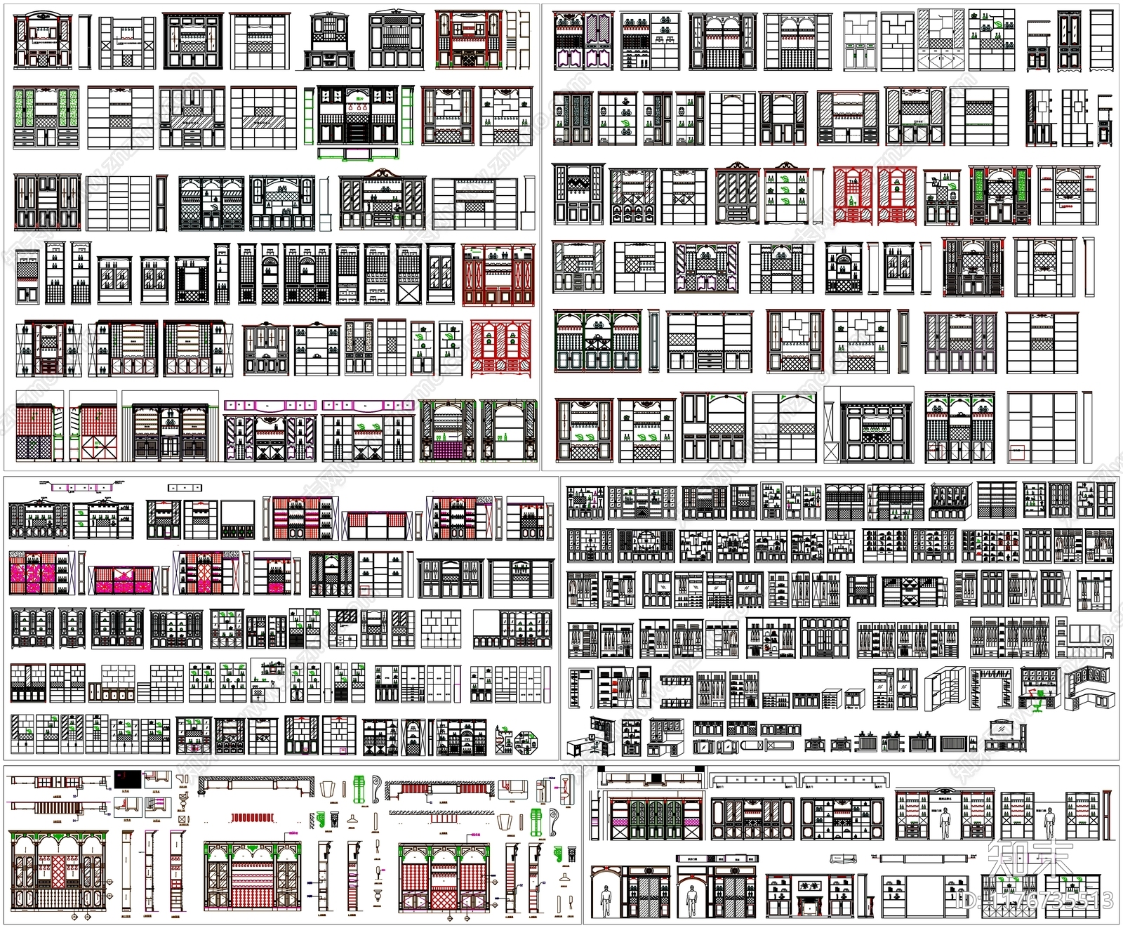 现代综合家具图库施工图下载【ID:1176735513】