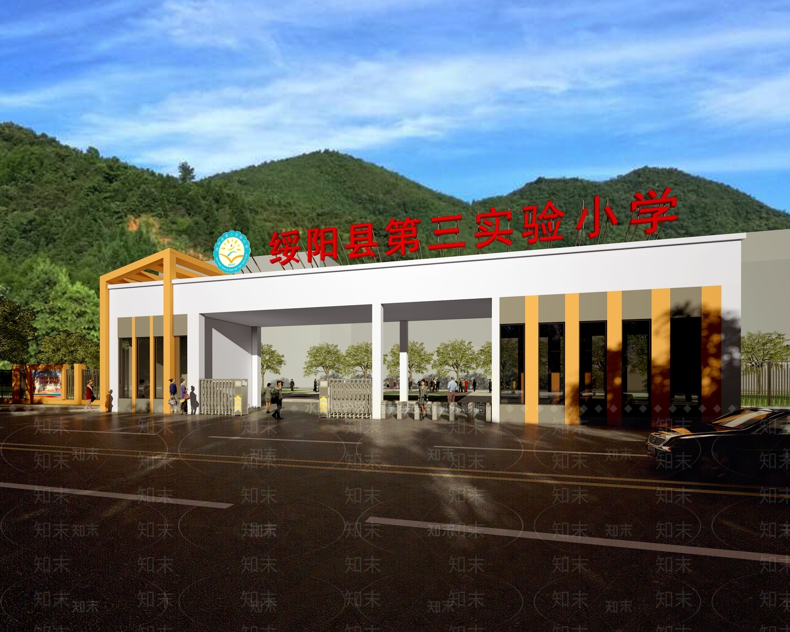 现代学校外观3D模型下载【ID:1176742137】