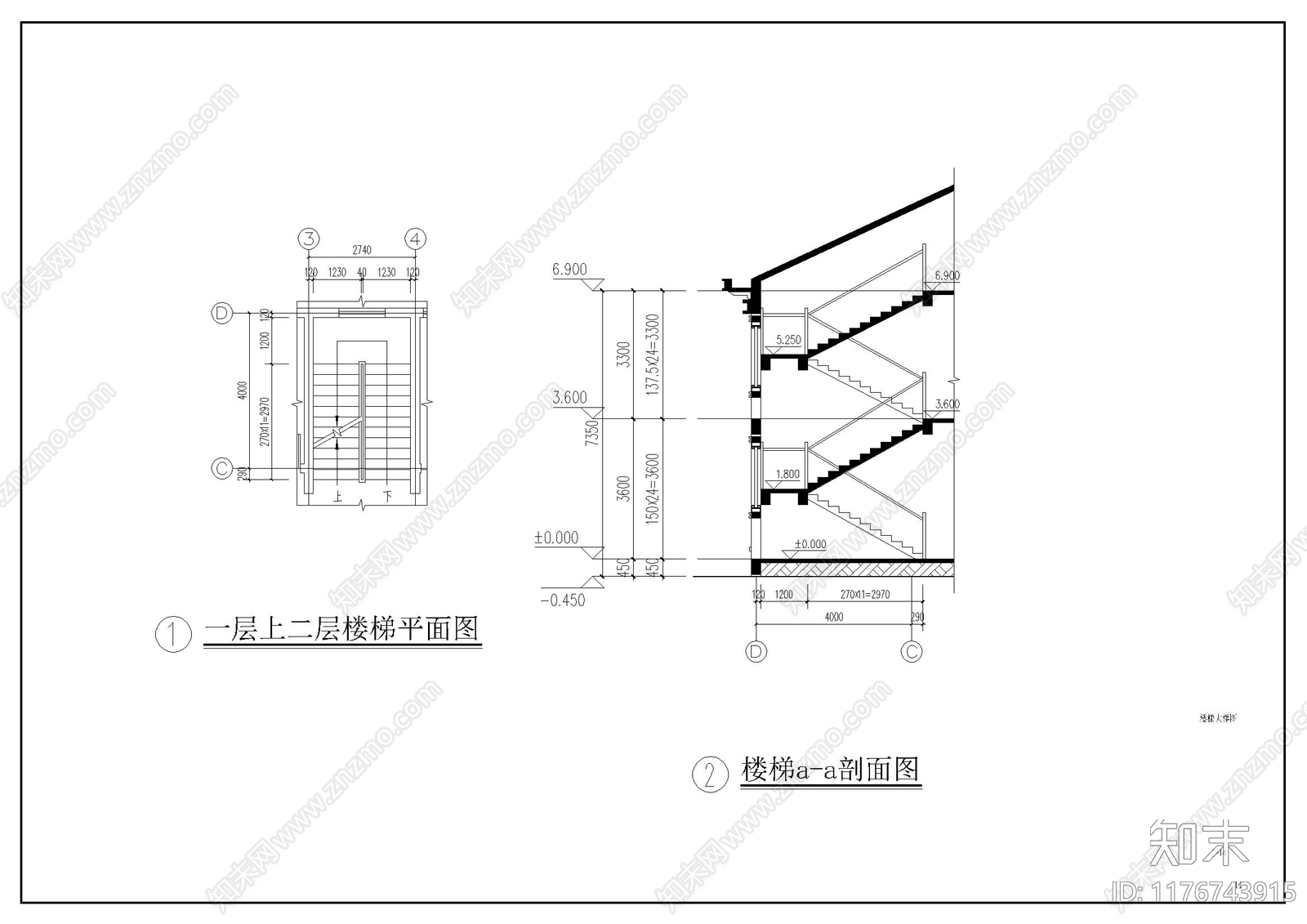 新中式别墅建筑cad施工图下载【ID:1176743915】