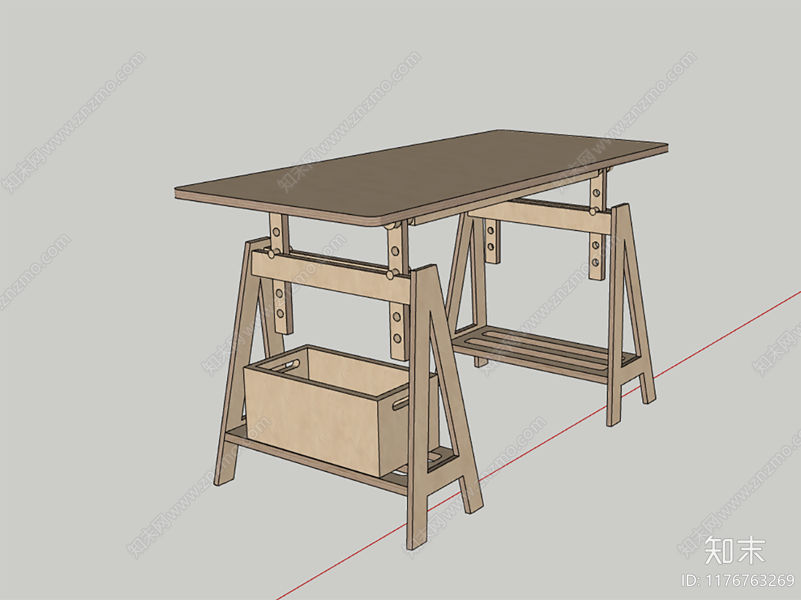 现代北欧书桌SU模型下载【ID:1176763269】