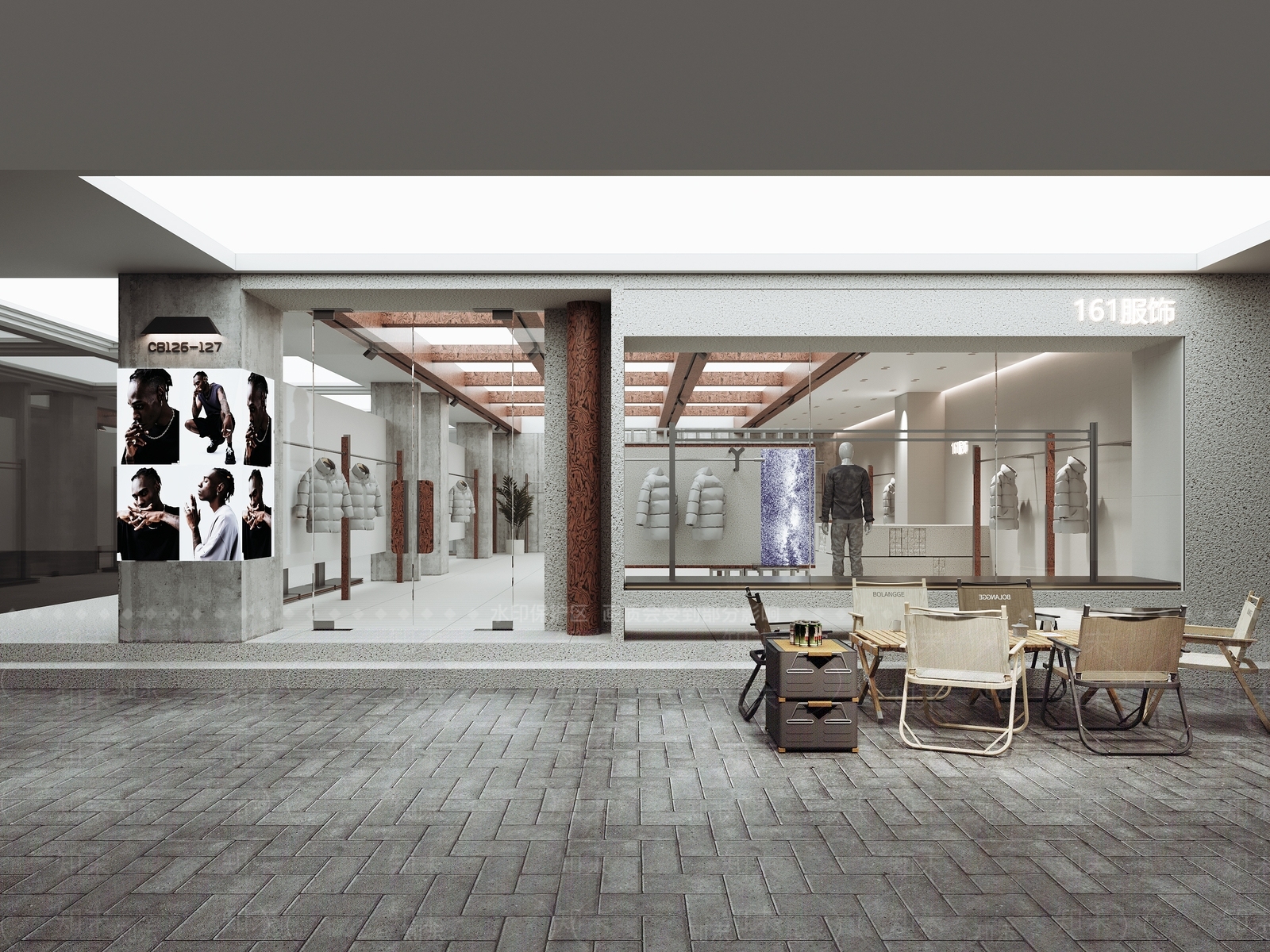 极简工业服装店3D模型下载【ID:1176763678】