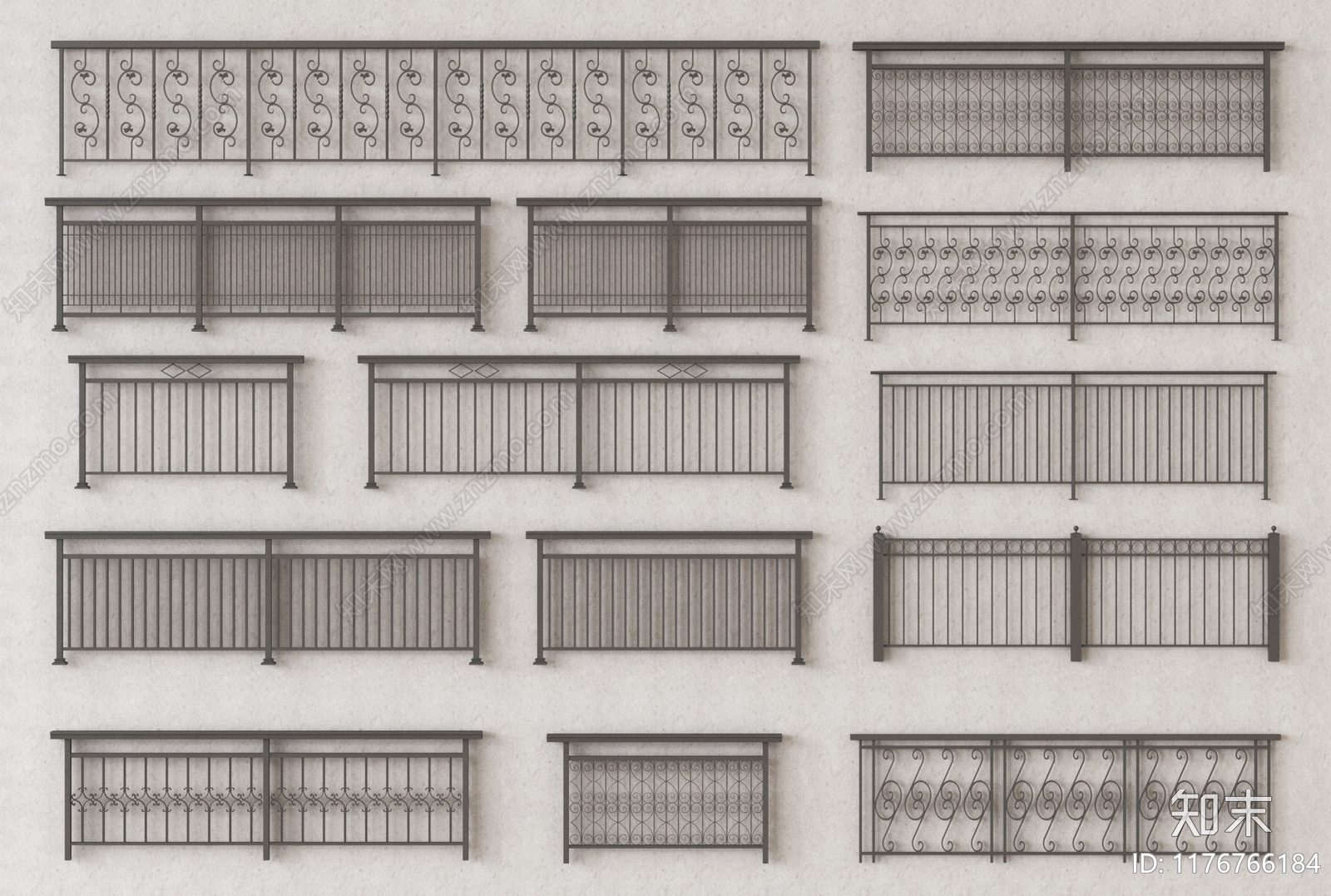 现代栏杆3D模型下载【ID:1176766184】