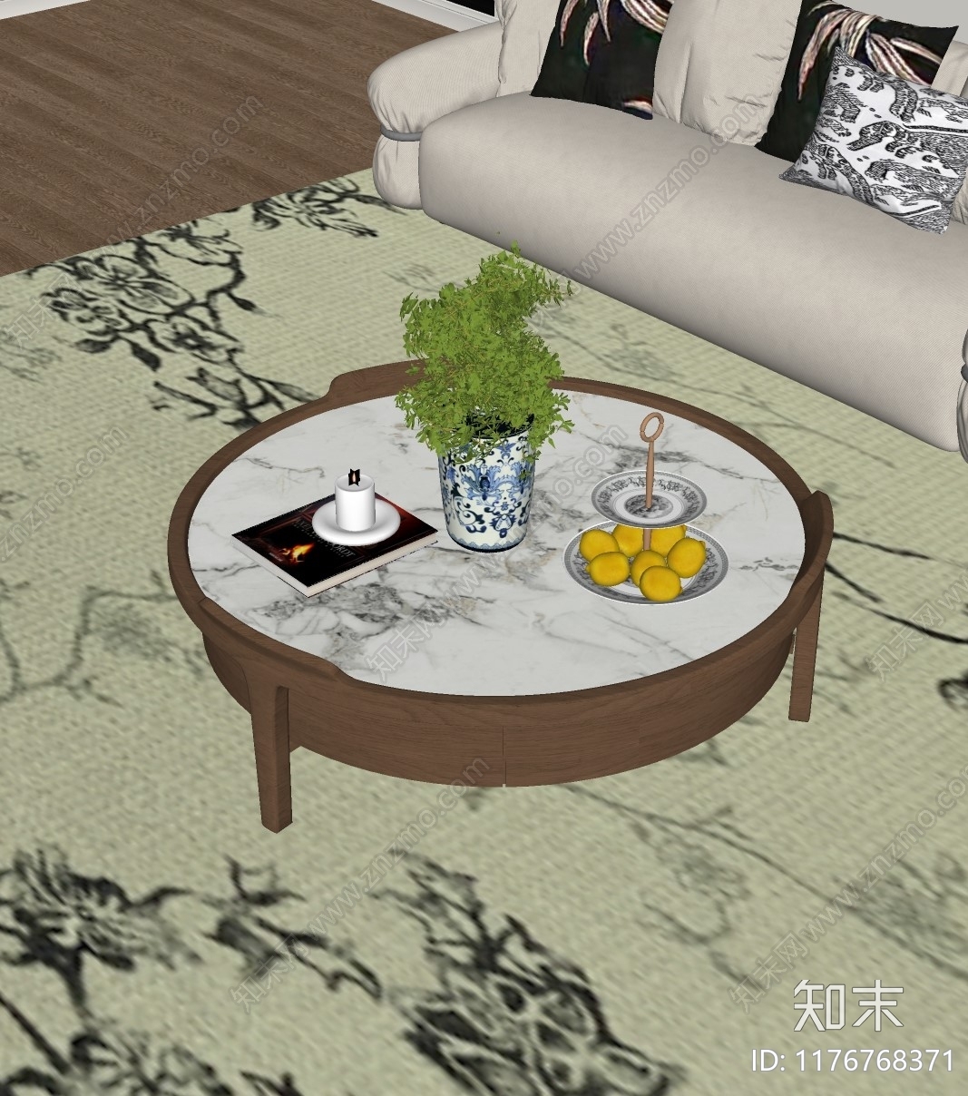 北欧原木茶几SU模型下载【ID:1176768371】