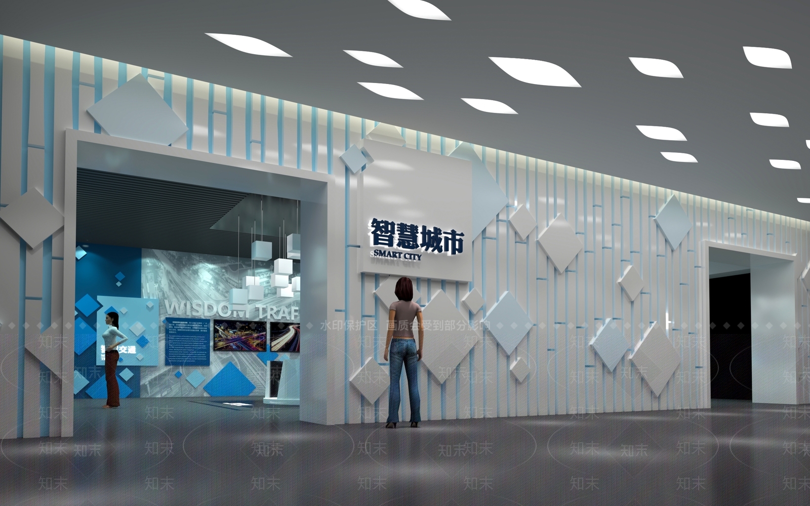 现代其他展厅SU模型下载【ID:1176779039】