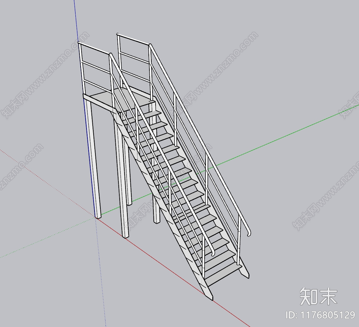 工业楼梯SU模型下载【ID:1176805129】