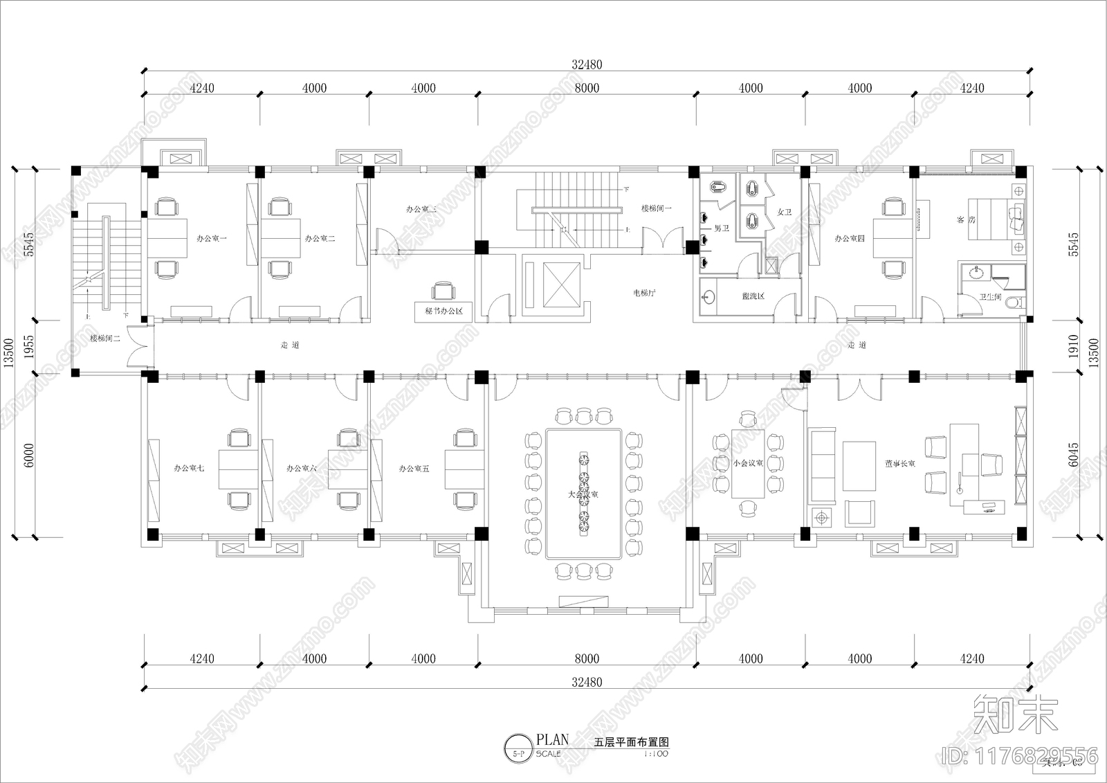 现代整体办公空间cad施工图下载【ID:1176829556】