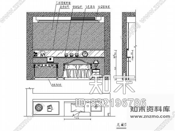 图块/节点精装儿童房立面图施工图下载【ID:832196786】