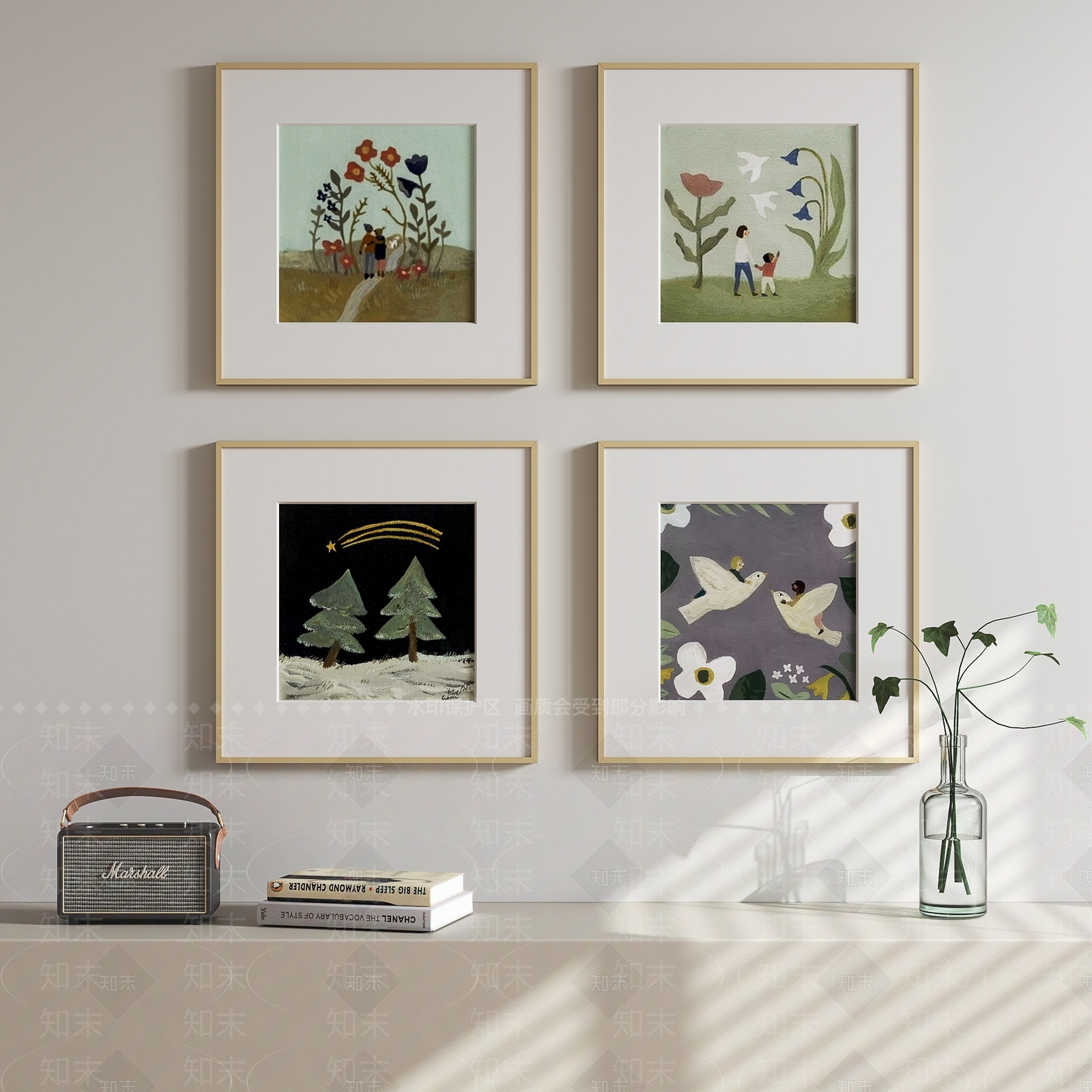 现代北欧挂画3D模型下载【ID:1176846613】