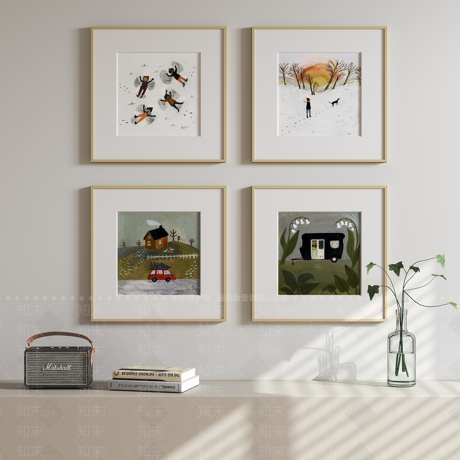 现代北欧挂画3D模型下载【ID:1176846614】