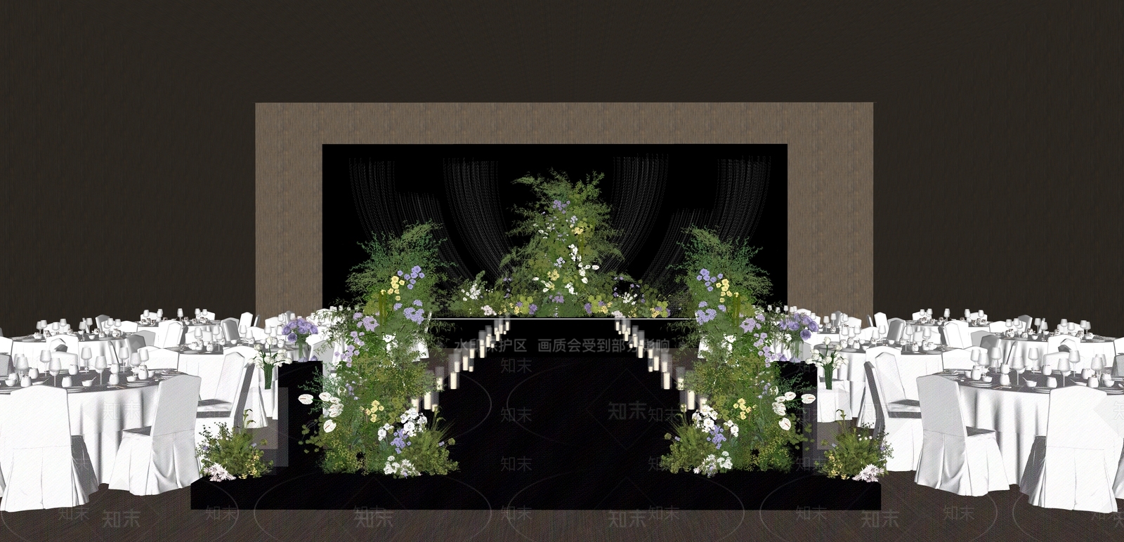 现代宴会厅SU模型下载【ID:1176837862】