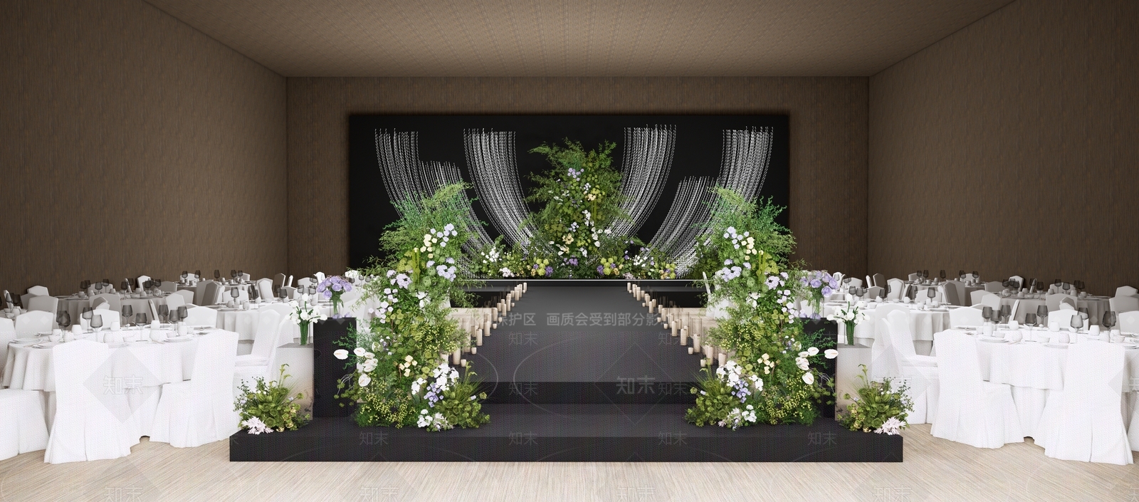 现代宴会厅SU模型下载【ID:1176837862】